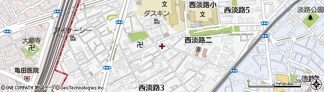 大阪府大阪市東淀川区西淡路周辺の地図