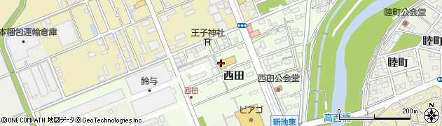 静岡県袋井市西田周辺の地図
