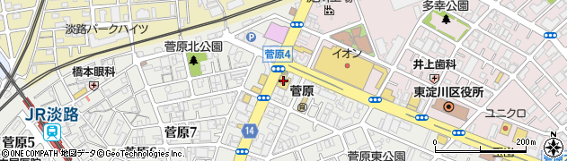 日産大阪販売東淀川店周辺の地図
