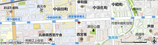 ＨｏｎｄａＣａｒｓ西宮中央西宮山幹店周辺の地図