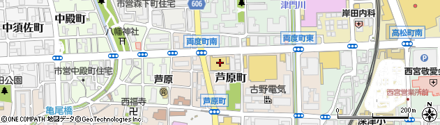 ライフ西宮北口店周辺の地図