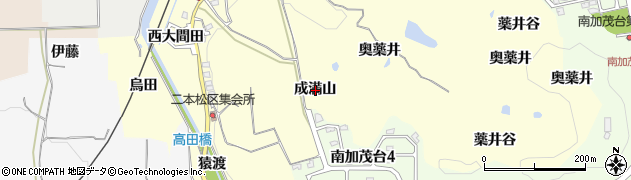 京都府木津川市加茂町里成満山周辺の地図