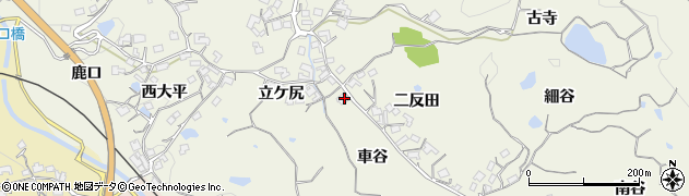 京都府木津川市鹿背山車谷周辺の地図