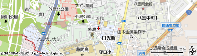大阪府守口市日光町周辺の地図