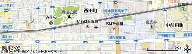兵庫県西宮市末広町周辺の地図