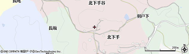 京都府木津川市加茂町北下手（北下手谷）周辺の地図