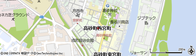 兵庫県高砂市高砂町西宮町周辺の地図