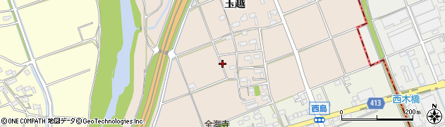 静岡県磐田市玉越周辺の地図