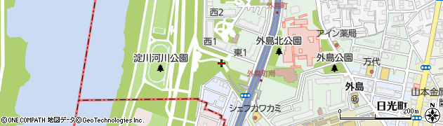 大阪府守口市外島町周辺の地図