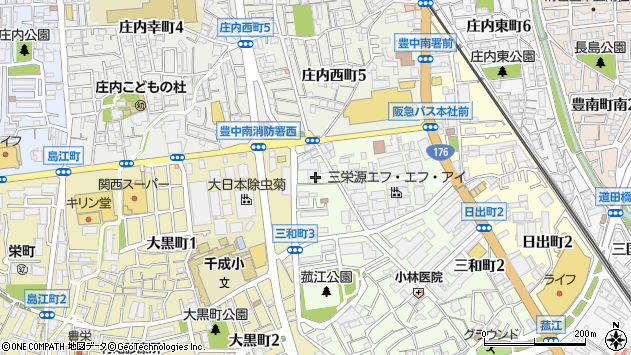 〒561-0828 大阪府豊中市三和町の地図