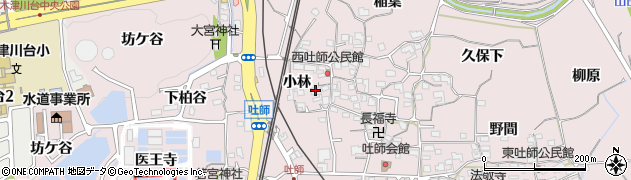 京都府木津川市吐師（小林）周辺の地図