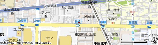 兵庫県尼崎市神崎町21-1周辺の地図