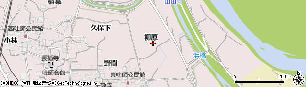 京都府木津川市吐師柳原周辺の地図
