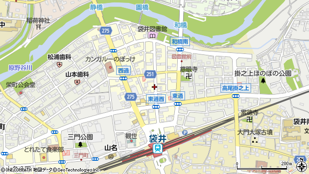 〒437-0027 静岡県袋井市高尾町の地図
