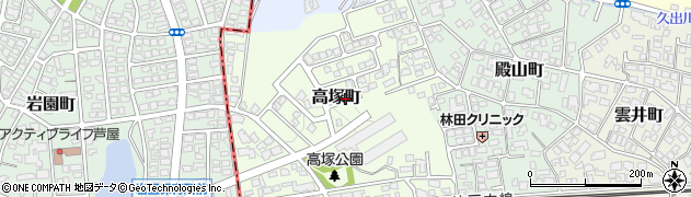 兵庫県西宮市高塚町周辺の地図