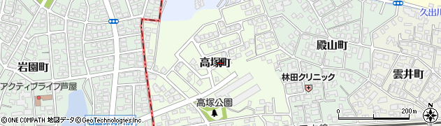兵庫県西宮市高塚町周辺の地図