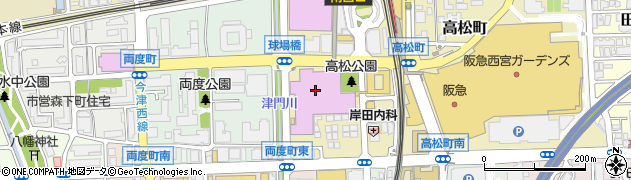 兵庫県立芸術文化センター　楽団部周辺の地図