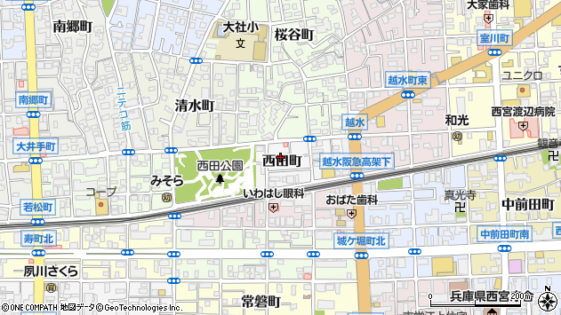 〒662-0034 兵庫県西宮市西田町の地図