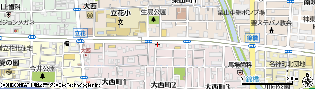 兵庫県尼崎市大西町2丁目16-13周辺の地図