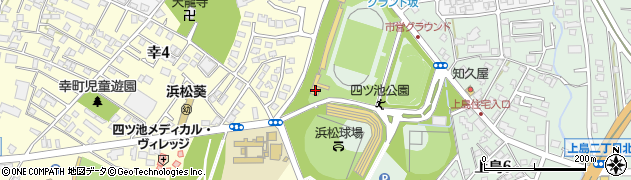 浜松市役所　中区役所中区内その他施設四ツ池公園浜松球場周辺の地図