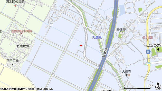 〒514-0065 三重県津市河辺町の地図