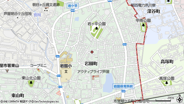 〒659-0013 兵庫県芦屋市岩園町の地図