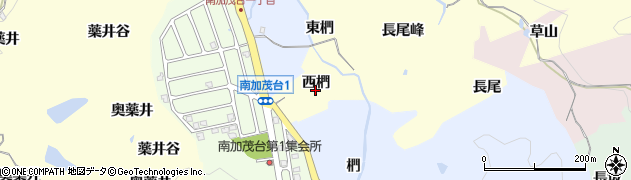 京都府木津川市加茂町里（西椚）周辺の地図
