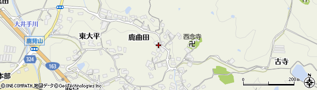 京都府木津川市鹿背山（鹿曲田）周辺の地図