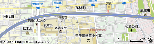 兵庫県西宮市瓦林町周辺の地図