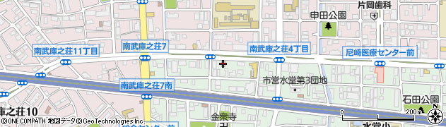 なか卯南武庫之荘店周辺の地図