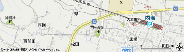 愛知県南知多町（知多郡）内海（早稲倉）周辺の地図