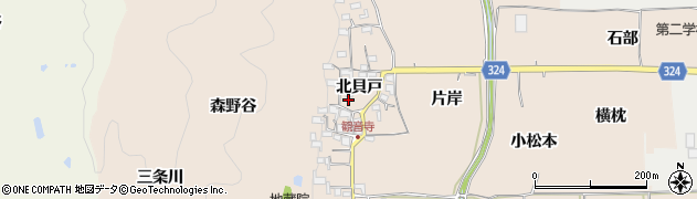 京都府木津川市加茂町観音寺北貝戸周辺の地図