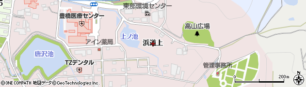 愛知県豊橋市飯村町浜道上周辺の地図