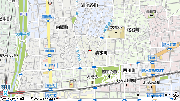 〒662-0033 兵庫県西宮市清水町の地図