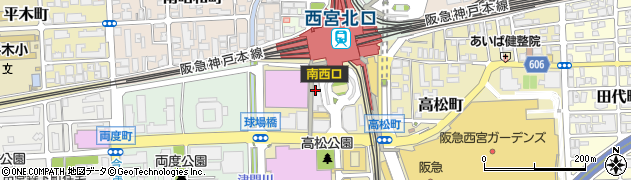 阪急阪神ほけんショップ　西宮北口店周辺の地図
