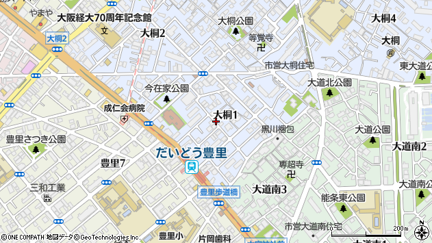 〒533-0011 大阪府大阪市東淀川区大桐の地図