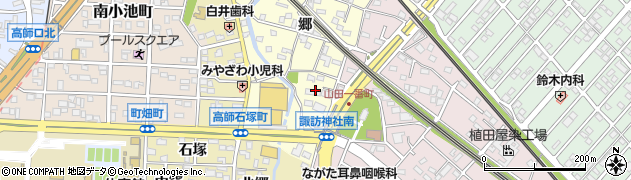 愛知県豊橋市山田町郷91周辺の地図