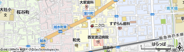 にぎり長次郎 西宮北口店周辺の地図