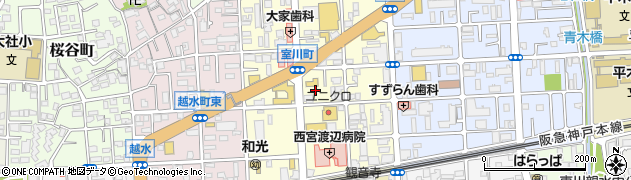 兵庫県西宮市室川町周辺の地図