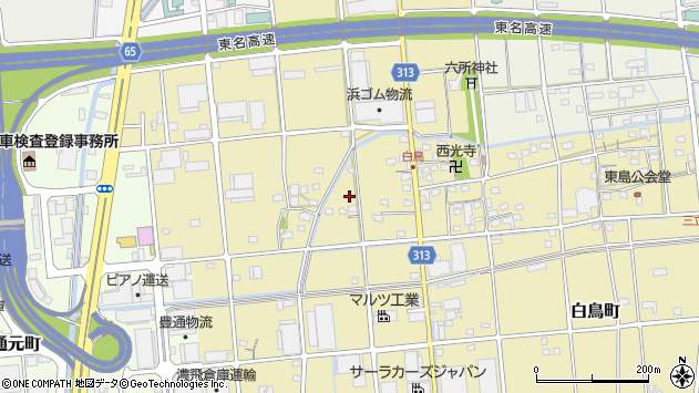 〒435-0002 静岡県浜松市中央区白鳥町の地図