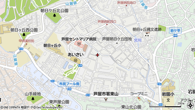 〒659-0012 兵庫県芦屋市朝日ケ丘町の地図