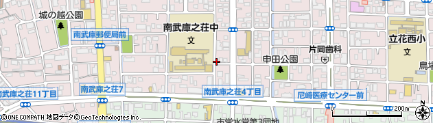 兵庫県尼崎市南武庫之荘4丁目周辺の地図