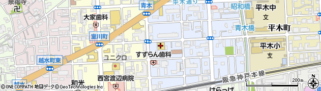 株式会社ジャパン　西宮青木店周辺の地図