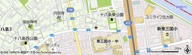 大阪府大阪市淀川区十八条1丁目3-8周辺の地図