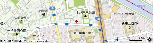大阪府大阪市淀川区十八条1丁目3周辺の地図