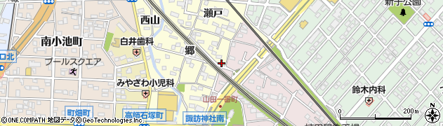 愛知県豊橋市山田町周辺の地図