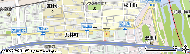 兵庫県西宮市松山町1周辺の地図