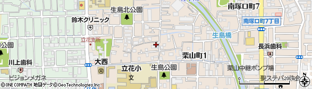 兵庫県尼崎市栗山町周辺の地図