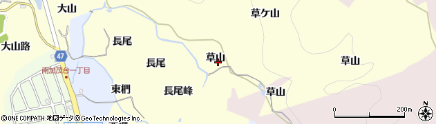 京都府木津川市加茂町里（草山）周辺の地図