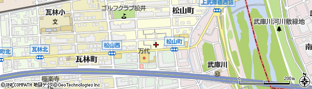 兵庫県西宮市松山町2周辺の地図